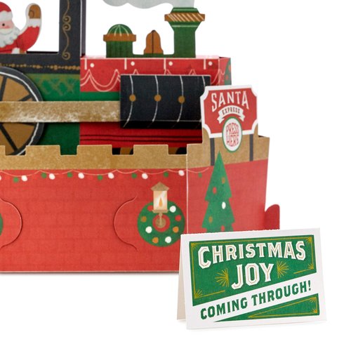 Hallmark Paper Wonder Displayable Pop Up Christmas Card with Sound and Motion (Christmas Train, Plays Deck the Halls)