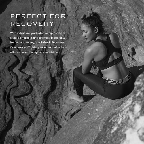 2XU Women's Refresh Recovery Compression Tights, Black/Nero, Large/Tall
