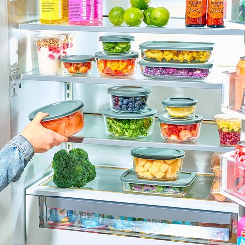 Glass Food Storage Containers by [Brand Name] - 24pc Leakproof BPA-Free Set with Airtight Lids | Microwave & Dishwasher Safe