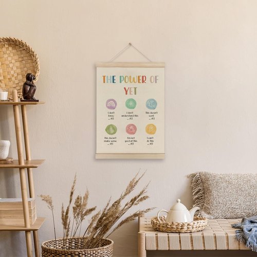HRQKO Growth Mindset Poster Hanger Frame - Inspiring Mental Health Wall Art | 12x16 Inch Decor for Therapy Offices