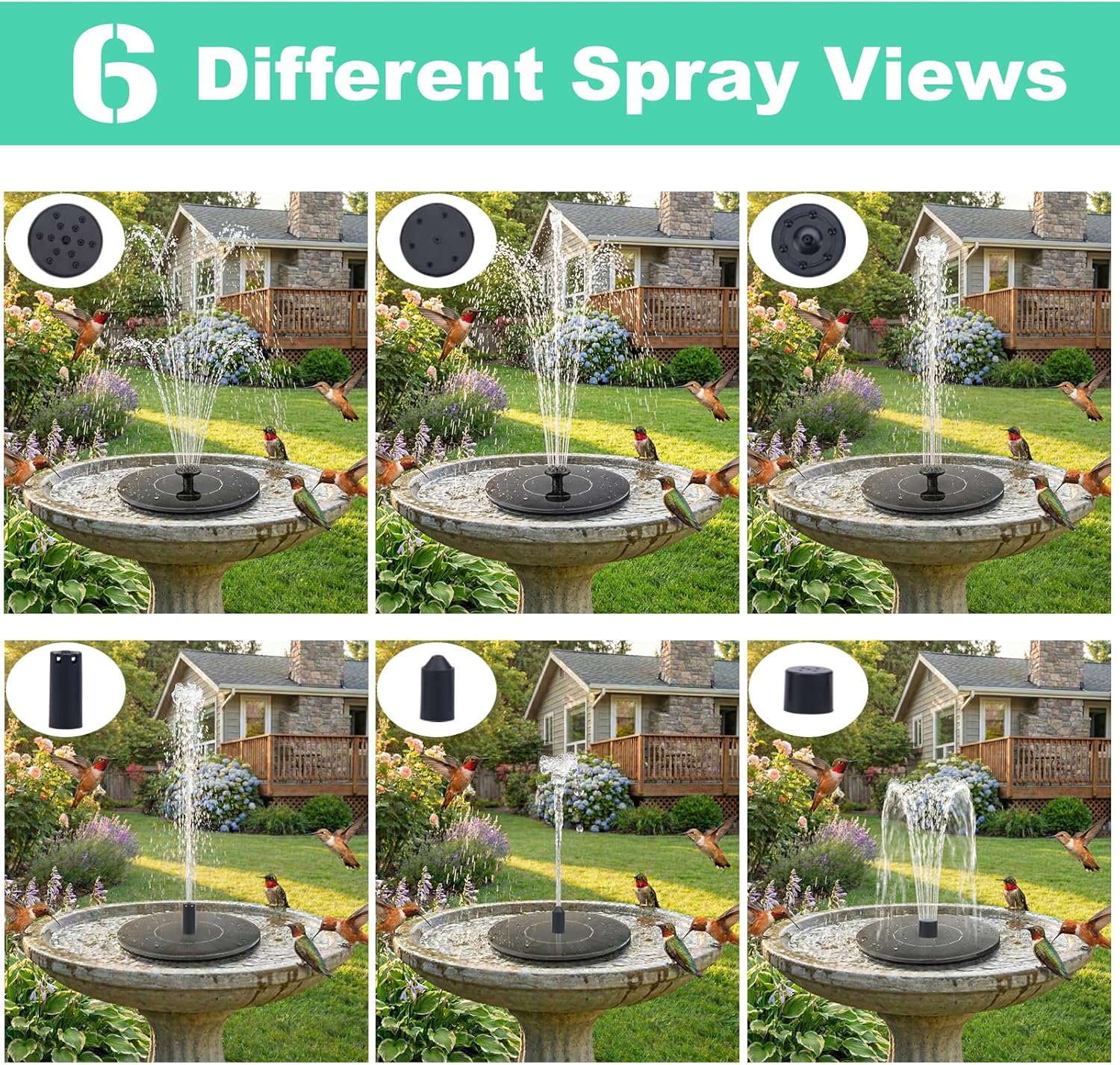 Yeomi Solar Fountain - Floating Water Pump for Bird Bath | Eco-Friendly, No Battery Needed, Easy to Use