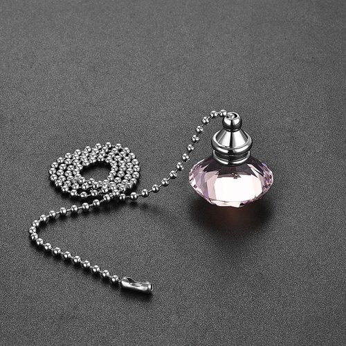 uxcell 20 Inch Ceiling Fan Pull Chain, Decorative Crystal Fan Pull Chain Ornament Extension, 3mm Diameter Beaded Diamond Pendant, Pink