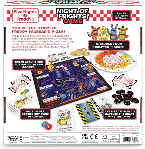Funko Games Five Nights at Freddy's Night of Frights! Board Game - Includes 4 Sculpted Figures | 2-4 Players, Ages 8+
