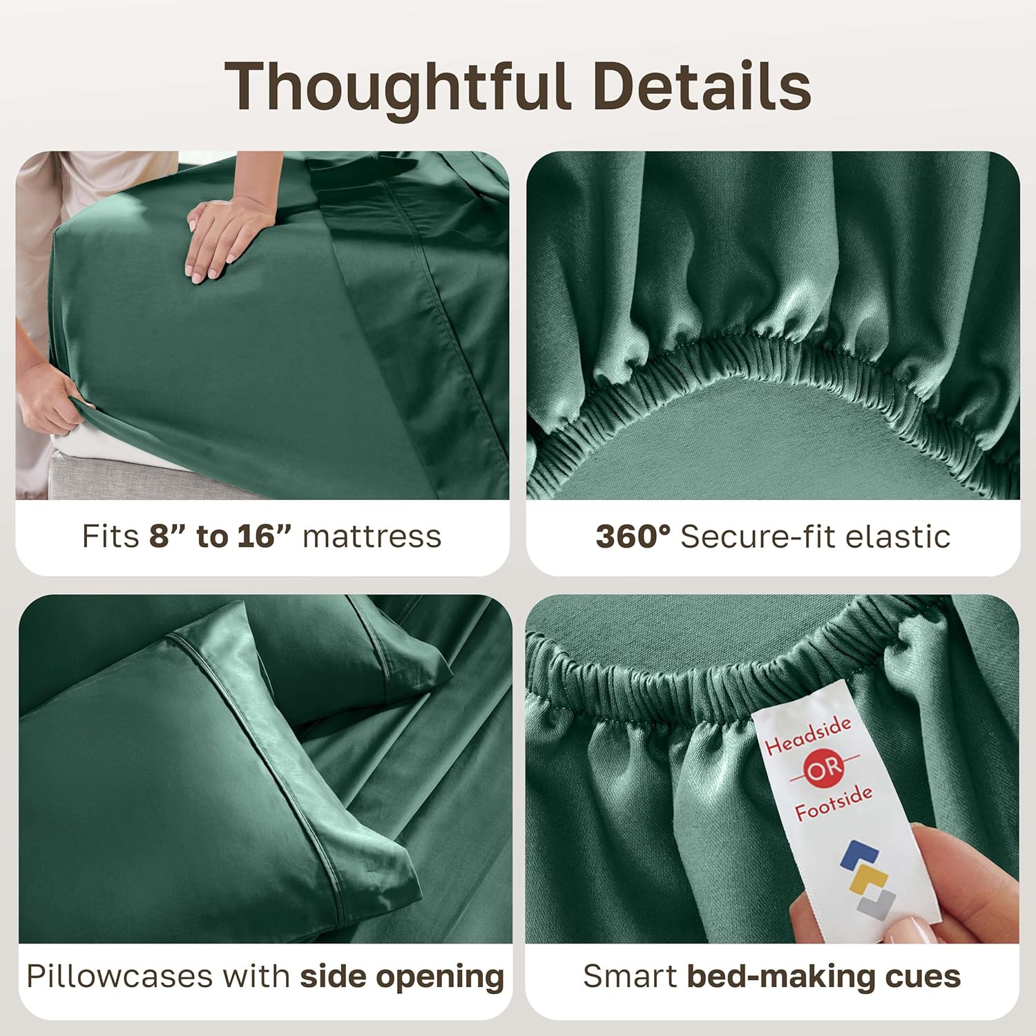 California Design Den King Size Cotton Sheets Set - 100% Soft Cotton, 400 Thread Count, Deep Pockets, Hunter Green