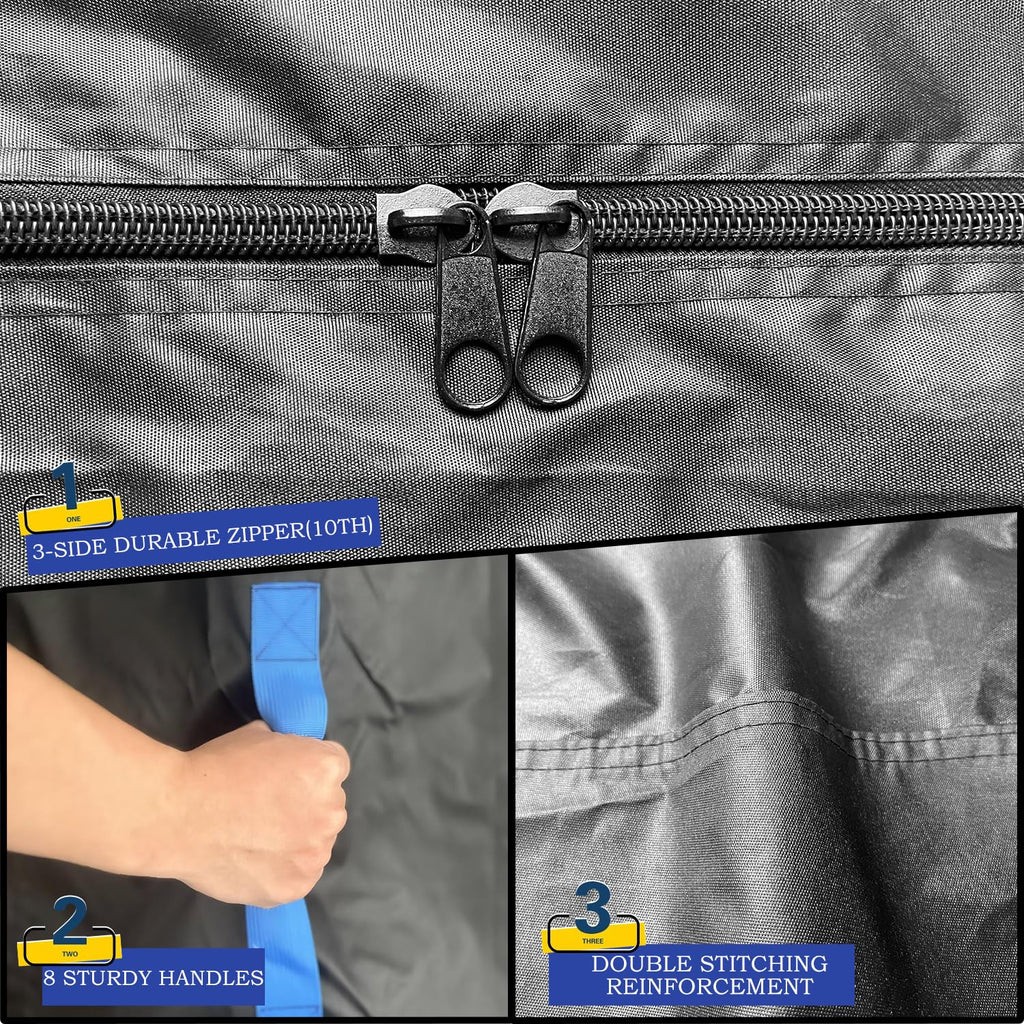 (Not Plastic,Not Polyethylene),Mattress Bags for Moving and Storage,Queen Size,8 Handles,Heavy Duty & Thicker Canvas 600D Polyester Cloth,Reusable Waterproof Mattress Protector Covers,Strong Zipper