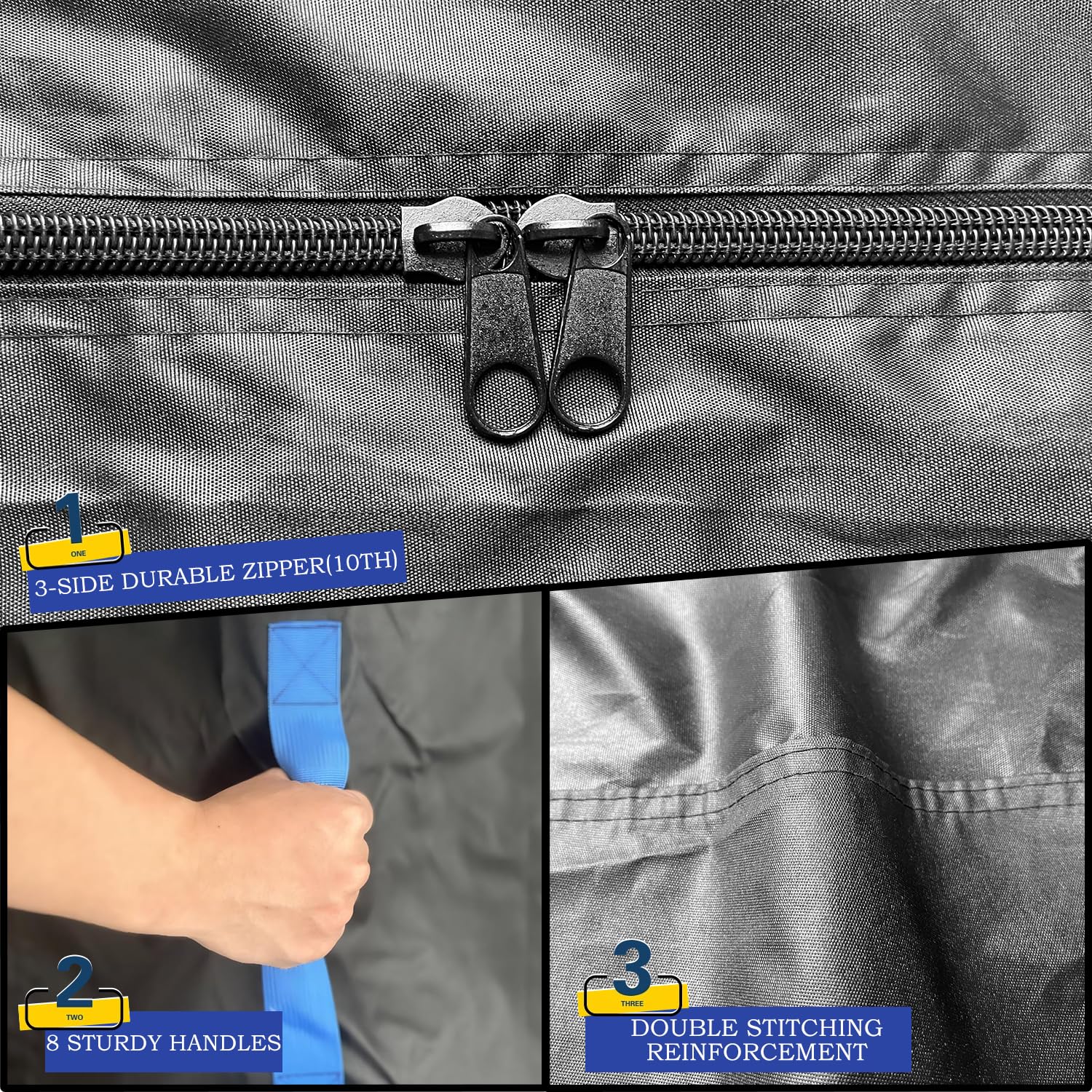 (Not Plastic,Not Polyethylene),Mattress Bags for Moving and Storage,Queen Size,8 Handles,Heavy Duty & Thicker Canvas 600D Polyester Cloth,Reusable Waterproof Mattress Protector Covers,Strong Zipper