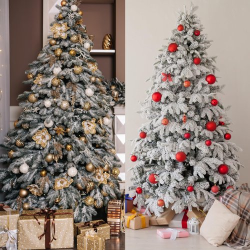 Sggvecsy 30 Pcs Snow Frosted Artificial Pine Branches Christmas Snowy Pine Needles Fake Greenery Pine Spray Picks for DIY Crafts Garland Wreath Xmas Embellishing Home Holiday Decoration