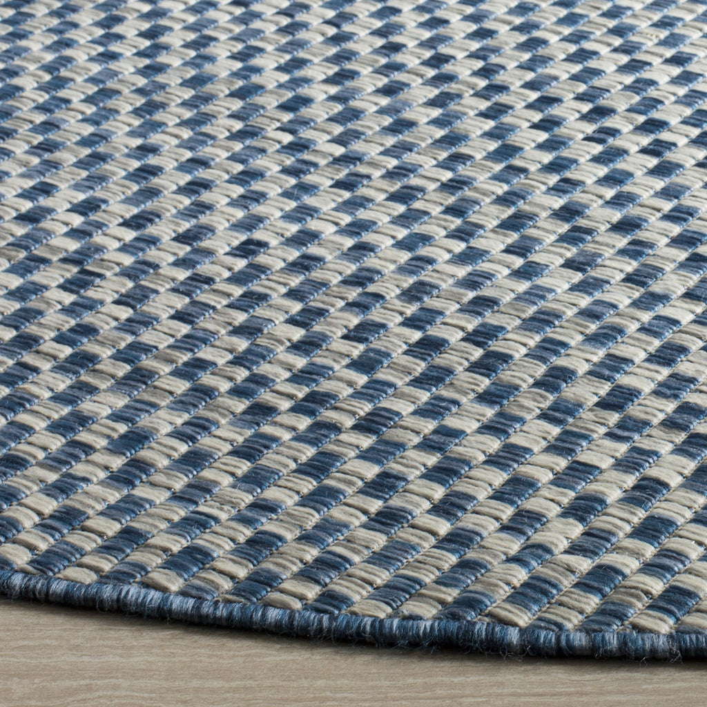 SAFAVIEH Courtyard Collection 4' Round Blue/Grey CY8653 Indoor/ Outside Waterproof Easy cleansingPatio Backyard Mudroom Area Mat