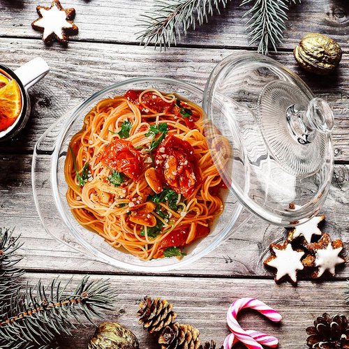 0.93L Glass Casserole Dish with Lid | Small Round Microwave Bowl Cookware - 6.2 Inch (31 oz)