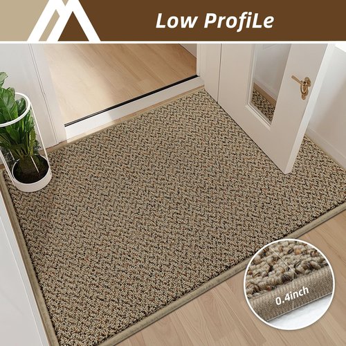 COSY HOMEER-Door-Mat 32"x48" Non Slip Absorbent Entryway Rugs Dirt Trapper Doormats Washable Entrance Mats Low Pile Welcome Floor Mat for Front Back Door and Entry Mats,Taupe