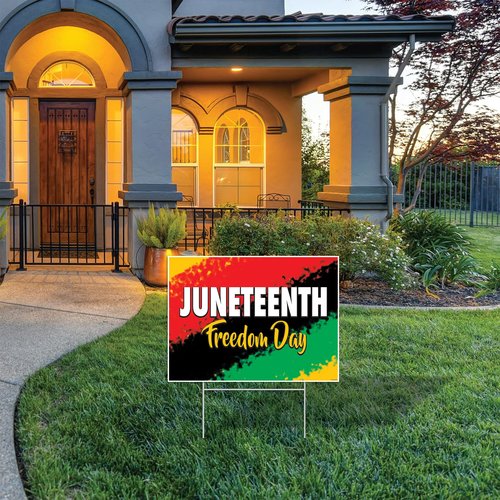 Beistle Corrugated Plastic Outdoor Juneteenth Yard Sign Lawn Décor With Metal Stake for June 19th Independence Freedom Day Black History Party Decorations