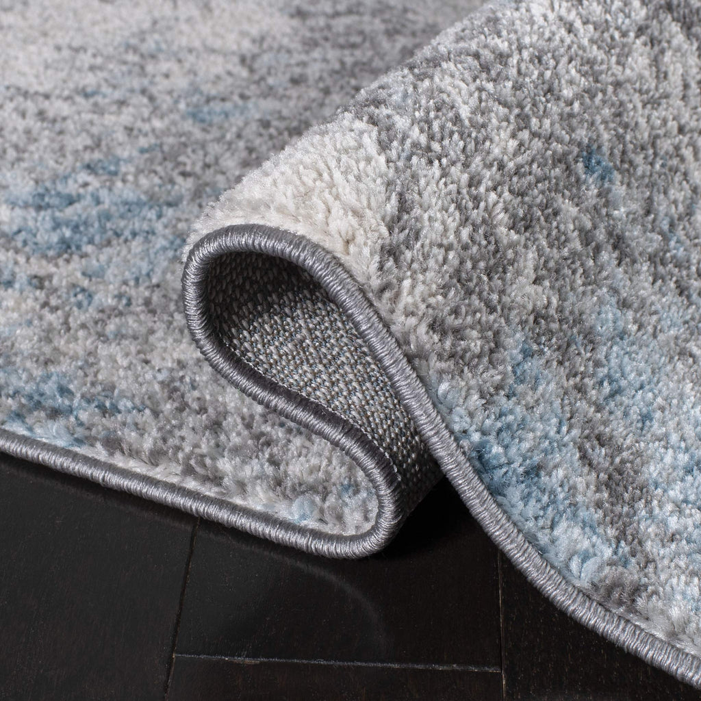 SAFAVIEH Tulum Collection Runner Rug - 2' x 15', Grey & Blue, Modern Abstract Design, Non-Shedding & Easy to Clean, Ideal for Living Room, Hallway, Foyer, Bedroom (TUL207F)