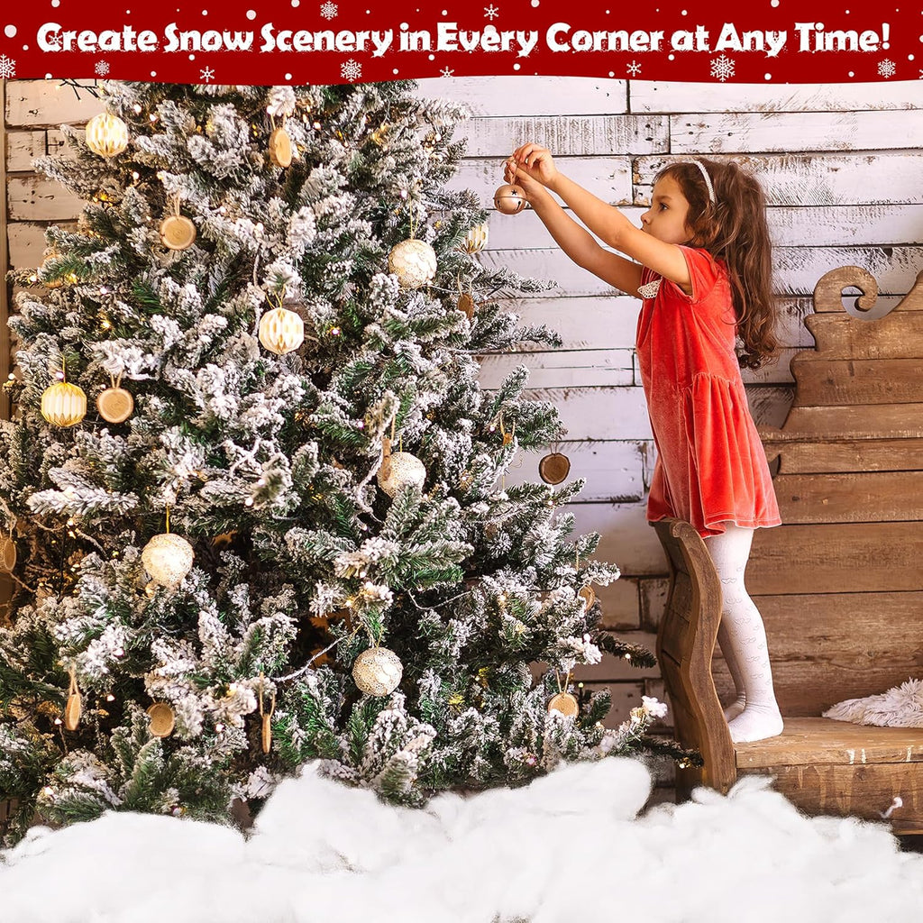 Skiennix Fake Snow Decor - 520g Fluffy Artificial Snow for Christmas & Holiday Displays