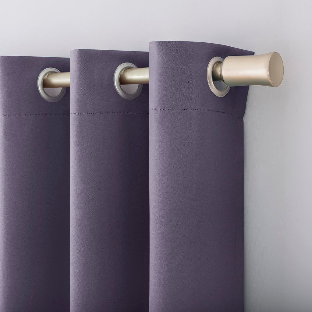 Sun Zero Barrow 2-Pack Energy Saving Grommet Curtain Panel Pair, Lavender, 54" W x 84" L (2 Panels)