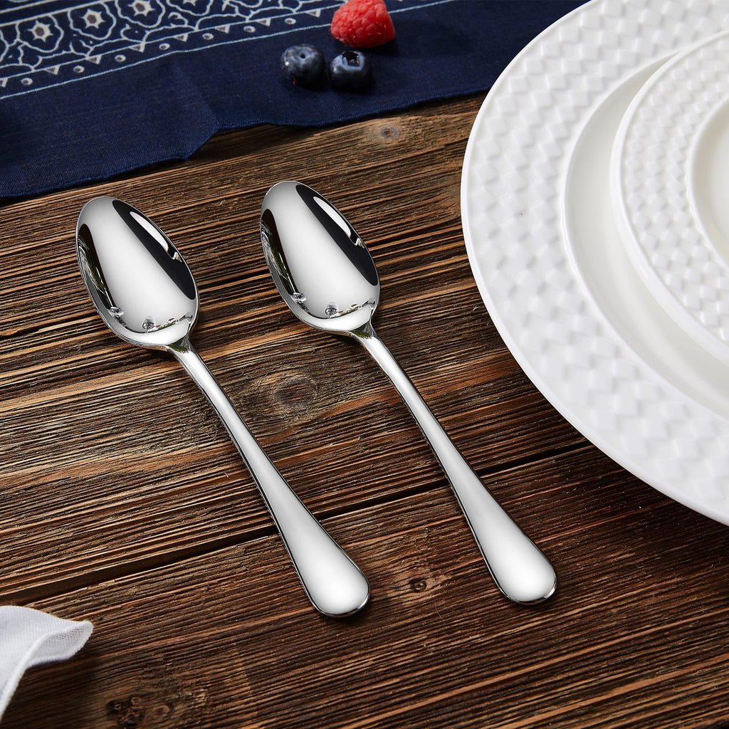 KEAWELL Premium Verona 4-Piece 6.5 inch Spoon Set – 18/10 Stainless Steel, Heavy-Duty Mirror-Finished Silverware for Daily Meals, Hosting and Special Occasions (4, Teaspoons)