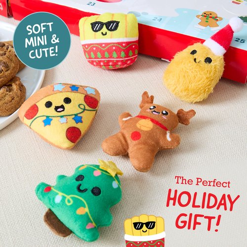 Emotional Support Plush Advent Calendar by Relatable for Kids or Teens, Contains 25 Mini Collectible Plushies Including Fries, Gingerbread, and Nugget Plush Toys, Stocking Stuffers for Kids
