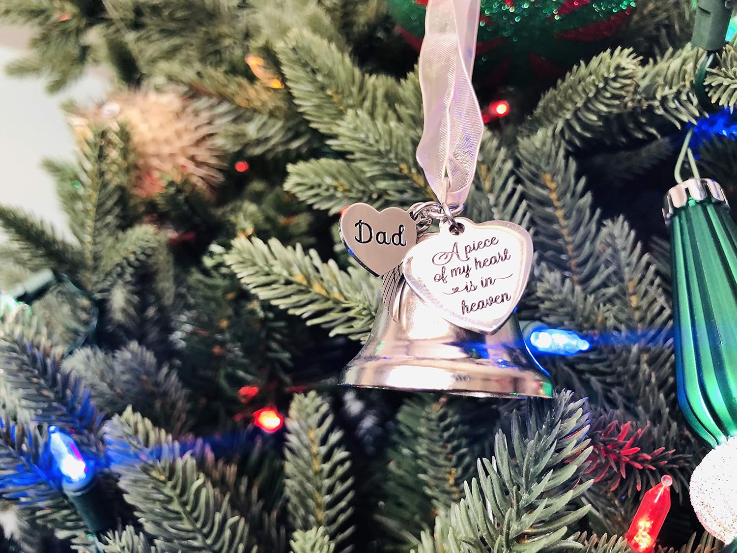 Memorial Christmas Ornament for DAD & MOM - Heartfelt Remembrance Bell | Sympathy Gift for Grieving Families