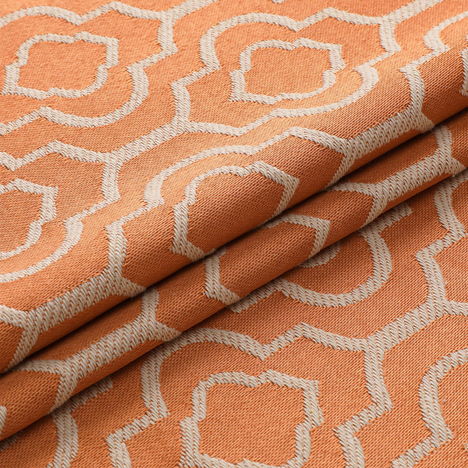 MitoVilla Orange Boho Shower Curtains for Modern Farmhouse Bathroom Decor, Bohemia Geometric Cotton Fabric Shower Curtain, Fall Country Tassel Cloth Shower Curtain, 72 x 72