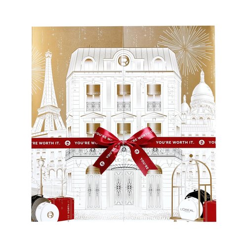 L'Oreal Paris 2025 Beauty Advent Calendar - Deluxe & Mini Makeup, Skincare, Haircare Gift Set