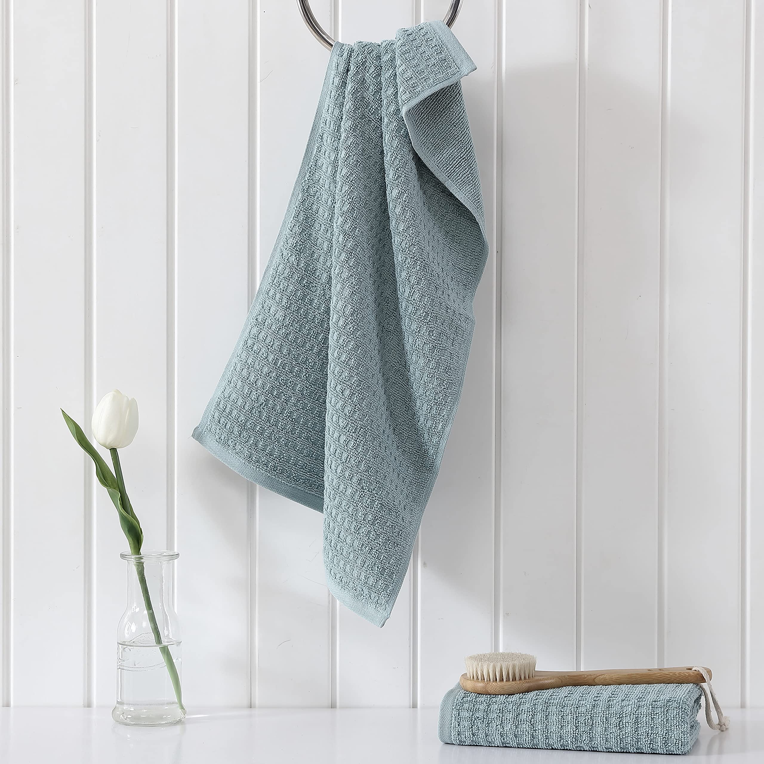 Tommy Bahama- Hand Towel Set, Highly Absorbent Cotton Bathroom Decor, Low Linting & Fade Resistant (Northern Pacific Turquoise, 2 Piece)