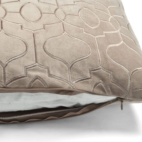 Lush Decor Velvet Geo Decorative Throw Pillow Cover, 20" W x 20" L, Taupe - Square Pillow Cover - Throw Pillows For Bed, Couch, Or Chair