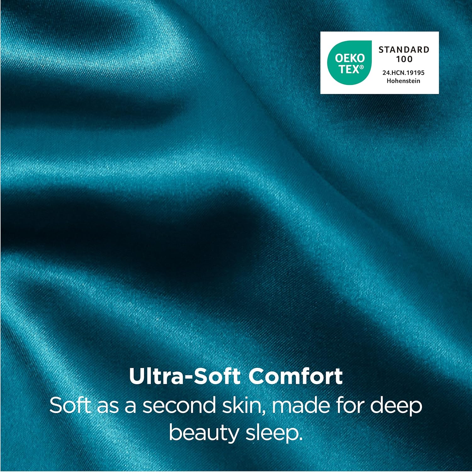 Bedsure King Size Satin Pillowcase Set - Teal Silky Pillow Cases for Hair & Skin, 20x36 Inches, 2-Pack
