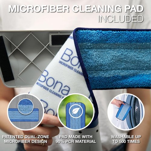 Bona Spray Mop Air - Lightweight Multi-Surface Mop with Lemon Mint Cleaner & Microfiber Pad
