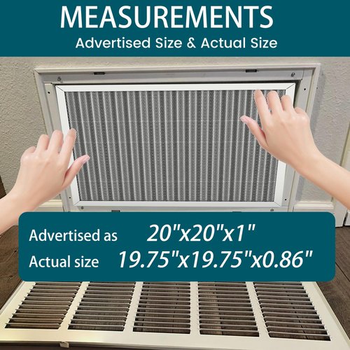 20x20x1 Air Filter-MERV 8, Washable & Reusable Electrostatic Air Filter, AC/HVAC Furnace Filter, Lasts a Lifetime, Permanent Filter, Breathe Fresher,Home And Office Actual Size:19.75x19.75x0.86Inch