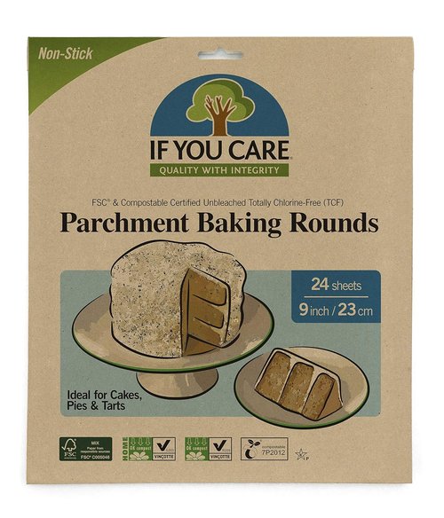 If You Care Parchment Paper Rounds - Unbleached, Greaseproof Baking Liners | 9-Inch, 20 Pack