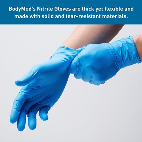 BodyMed Nitrile Gloves for Exam and Home Use, Medium, 1,000 Count - Latex & Powder Free Disposable Gloves for Medical Use, Cooking, Cleaning & More