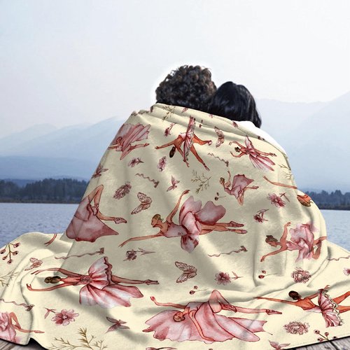 Dance Blanket Gift for Girl Women Ballet Blanket Super Soft Cozy Warm Throw for Couch Bed Sofa Office Decor All Season 50 * 40" S for Kid