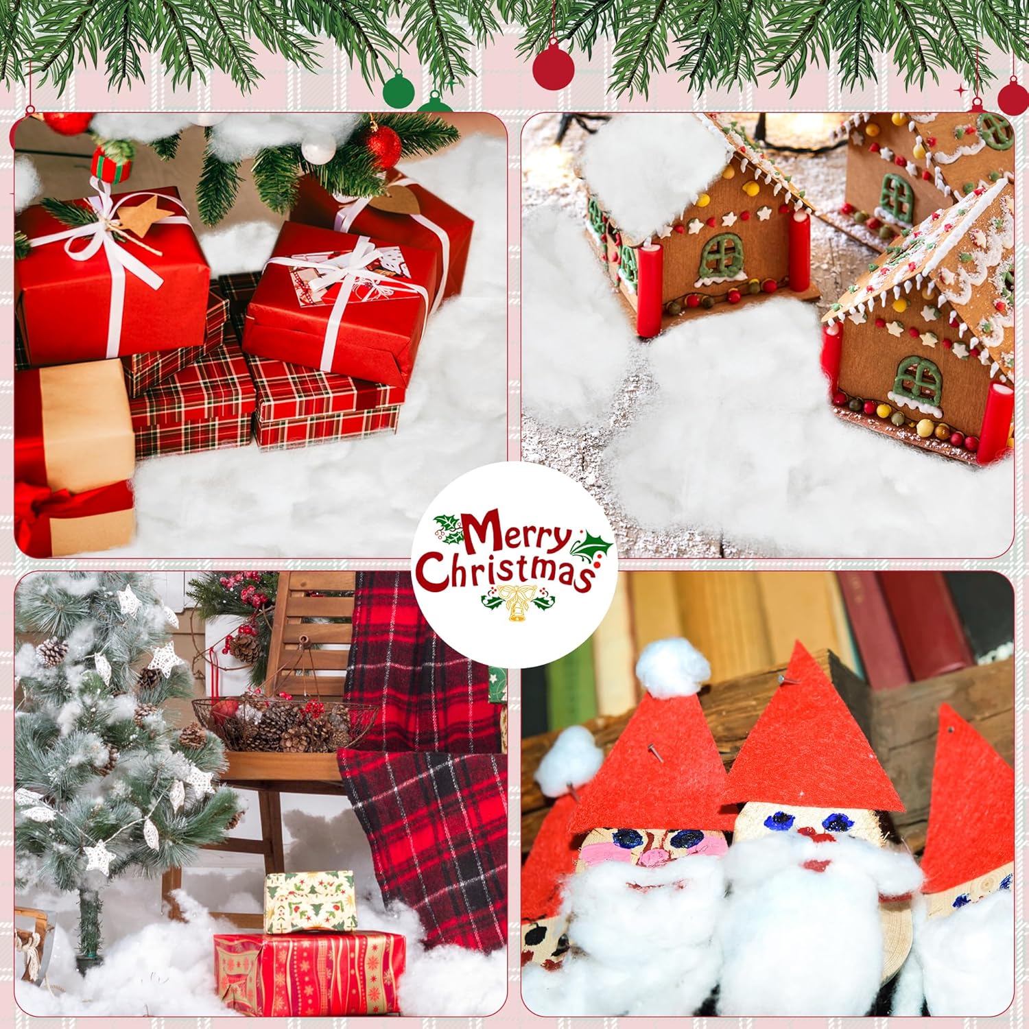 QZYL Artificial Christmas Snow | 3LB White Fake Snow for Tree & Home Decorations