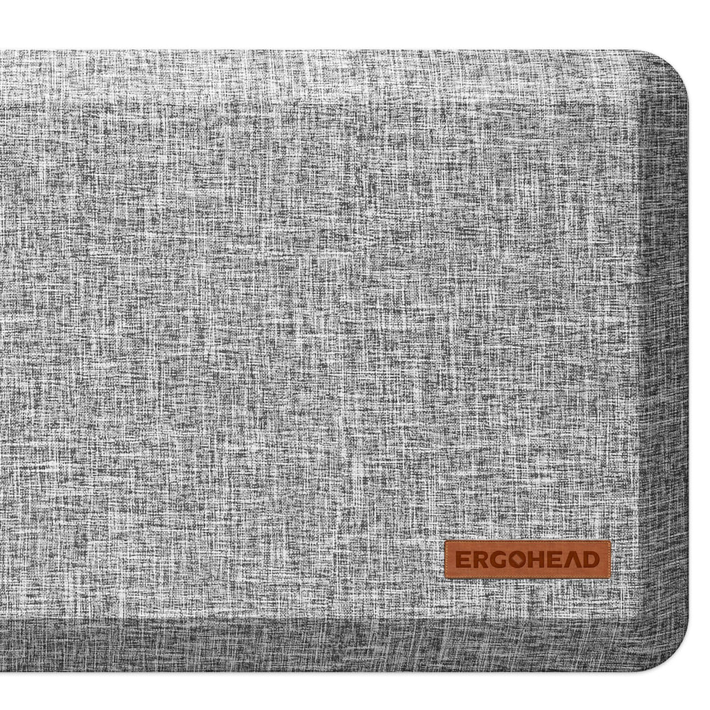 Ergohead Anti Slip 7/8 inchs Anti Fatigue Kitchen Floor Mat, Ergonomic Comfort Standing Mat, Waterproof Kitchen Runner for Home, Kitchen, Office, Laundry, Garage (Light Gray, 17.3" x 60" -0.87")