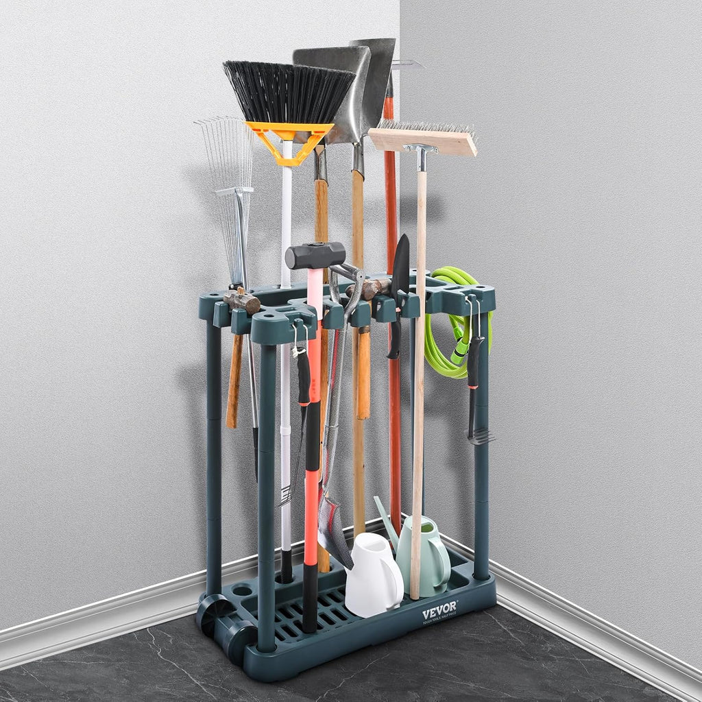 VEVOR Garden Tool Organizer - 10 Slot Yard Tool Tower Rack for Garage Storage & Organization