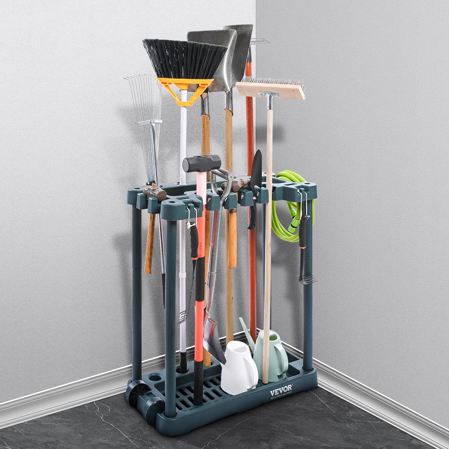 VEVOR Garden Tool Organizer - 10 Slot Yard Tool Tower Rack for Garage Storage & Organization
