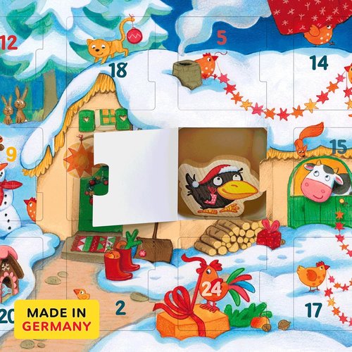 HABA My First Advent Calendar - Farmyard Themed Wooden Animals for Toddler Christmas Fun | Reusable Design