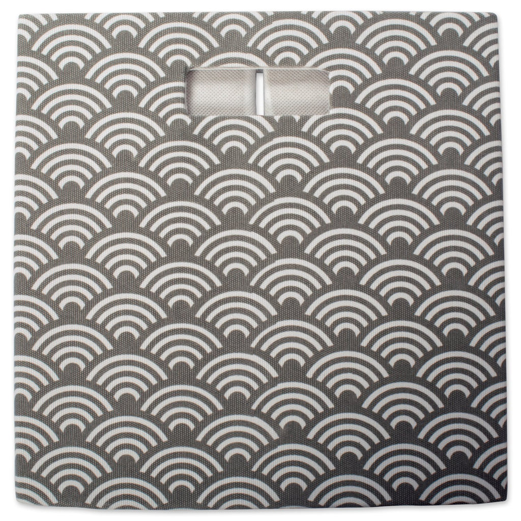 DII Collapsible Hard Sided Bin, Waves, Gray, Large