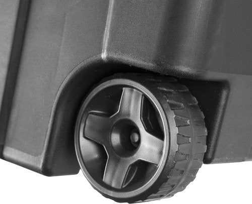 Heavy-Duty 40 Gal Wheeled Storage Bin - Large Plastic Tote with Lid for Garage, Camping & Moving - Black