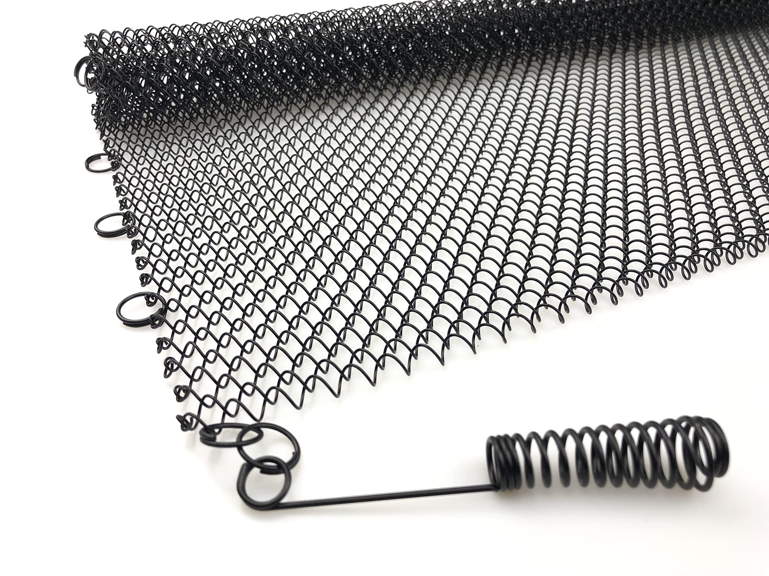 SXATOLS Fireplace Mesh Screen Curtain, Two Panels. Rod kit NOT Included(18" H x 24" W), Black