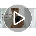 LOOHOI Heavy Duty Suction Cup Hooks - 4 Pack Black Stainless Steel Towel Hooks