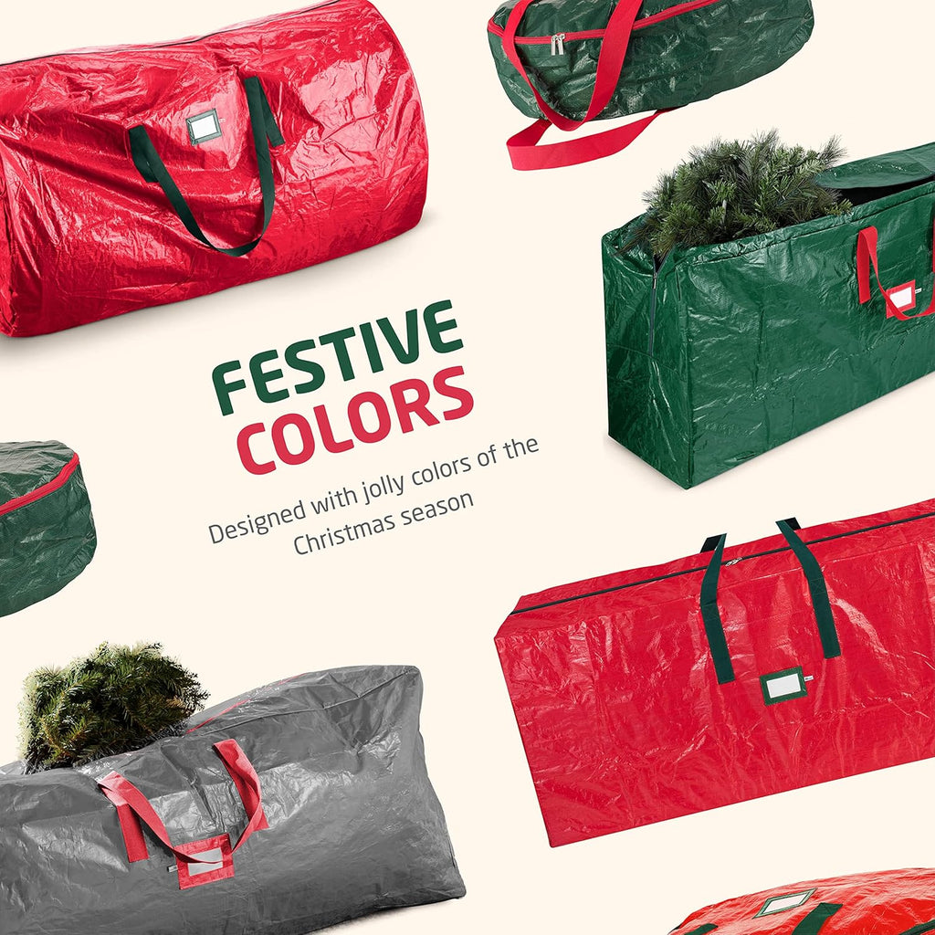 Zober Christmas Tree Storage Bag - Waterproof & Durable for 9 Ft Artificial Trees - White with Label Slot