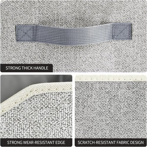 Homsorout Storage Bins - Large Trapezoid Closet Organizer Baskets with Handles | 4 Pack, Light Gray