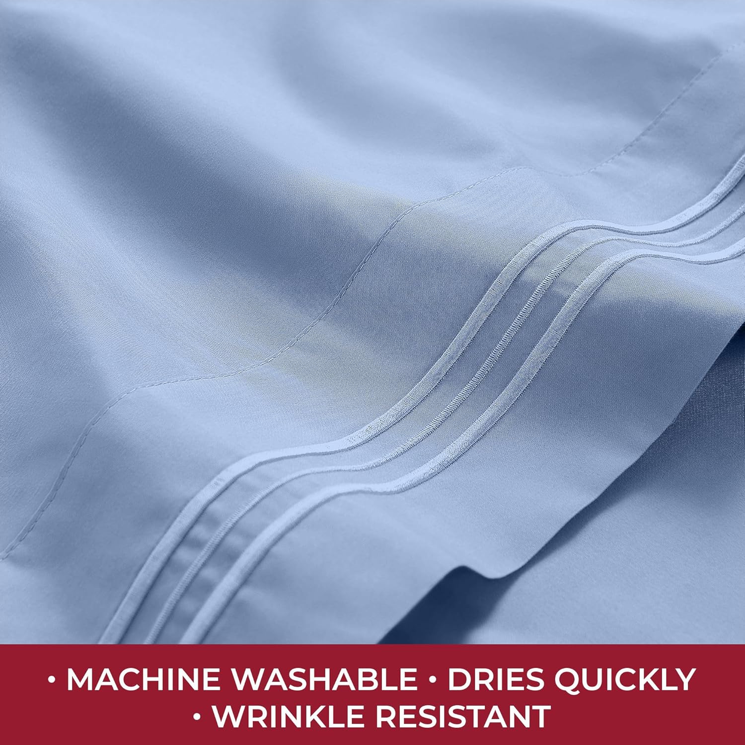 Mellanni RV Short Queen Sheets - Iconic Collection Luxury Bedding | Extra Soft, Cooling, Deep Pocket (Sky Blue)