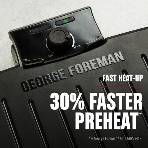 GEORGE FOREMAN® Contact Submersible™ Grill, 5-Serving Grill - Black Plates, Wash the entire grill & OXO Good Grips Electric Grill and Panini Press Brush, Black