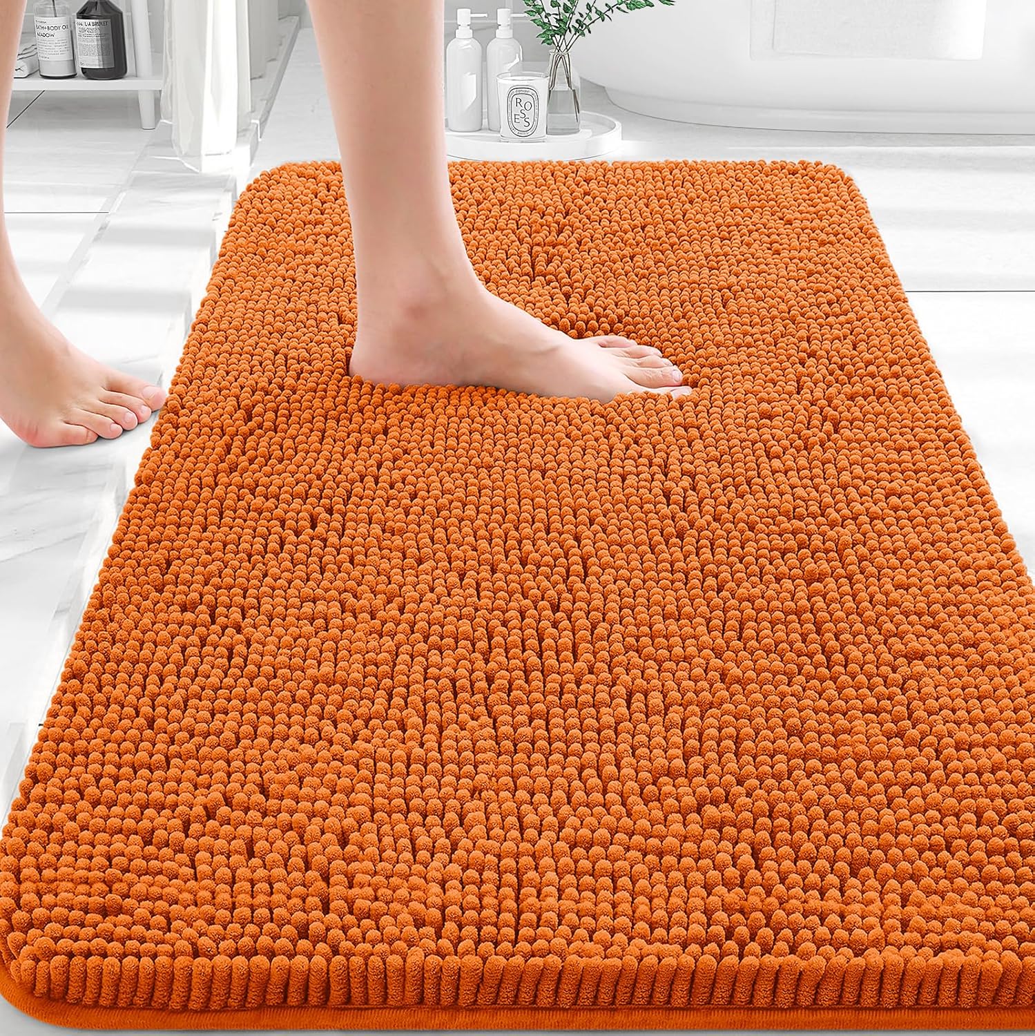 OLANLY Bathroom Rugs - Extra Soft Absorbent Chenille Mats | 30x20 Clay Color, Quick Dry & Machine Washable