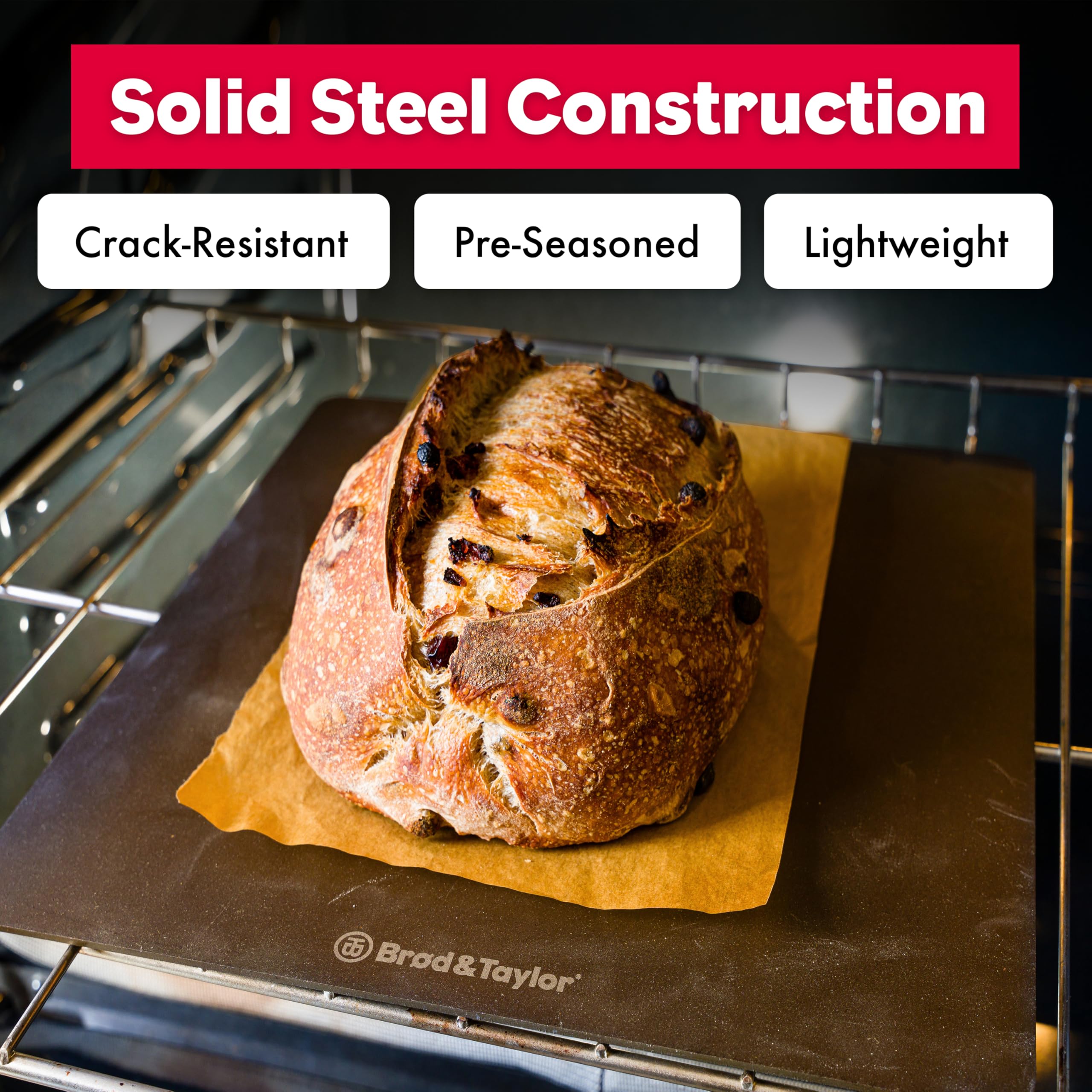 Brod & Taylor Bread Steel Max for Baking Bread & Cooking Pizza (14" x 14" x 0.15")