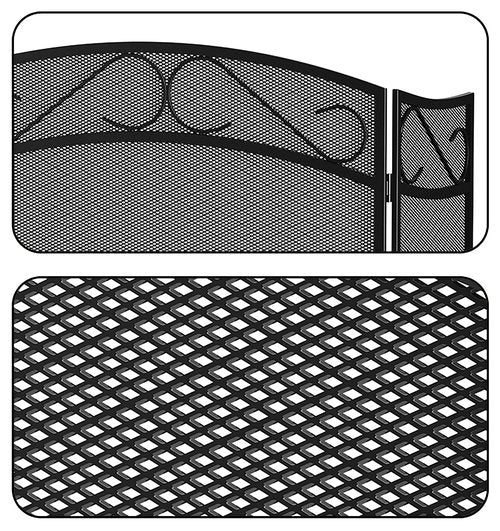Fire Beauty Fireplace Screen for Wood Burning Fireplace Foldable 3 Panel Wrought Iron Fireplace Cover with Protective Mesh Fire Spark Guard for Indoor Outdoor Flat Guard Fire Screens Black(Large)