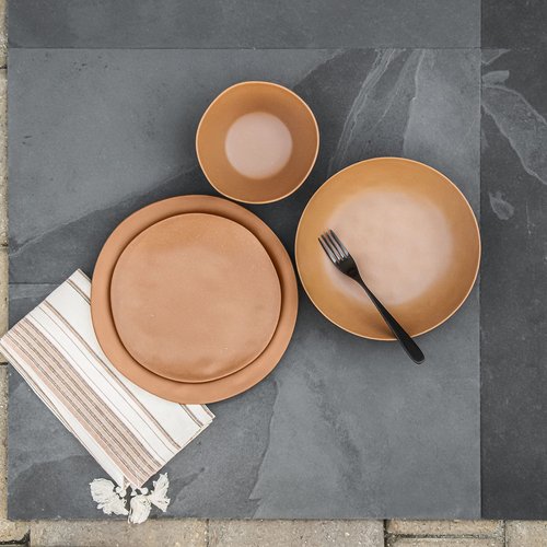 Abode Homewares Planta 10.5'' Dinner Plate Durable Planta Indoor/Outdoor, Shatter-Resistant, and Dishwasher Safe Dinnerware for Camping and Outdoor Dining - Matte Terracotta - Set of 6