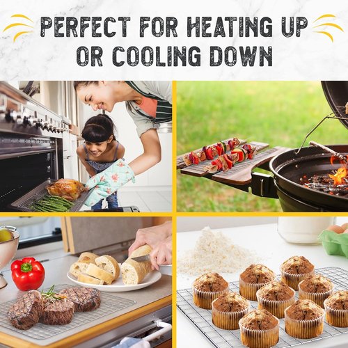 Checkered Chef Cooling Rack - Set of 2 Stainless Steel Oven Safe Cookie Cooling Racks, 8” x 11 ¾”
