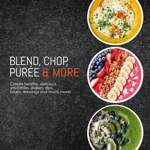 Elite Gourmet 17-Piece Personal Drink Mixer Blender - 16 Oz Capacity with Chopping & Blending Blades